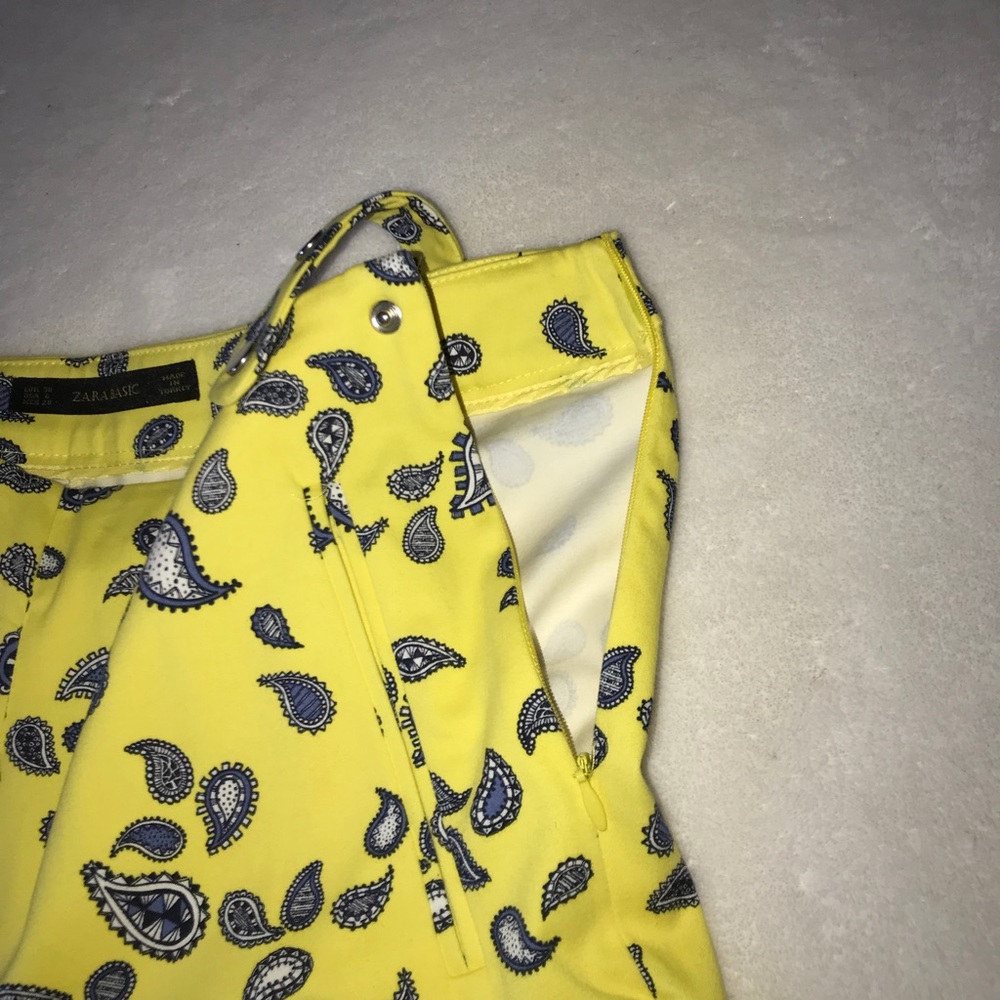 Zara Yellow Paisley Print Trousers - Picture 8 of 8